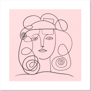 Picasso Line Art - Woman's Head #2 Posters and Art